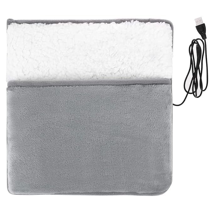 USB Heated Foot Warmer Pad – Soft Flannel Electric Heating Pad 11.8