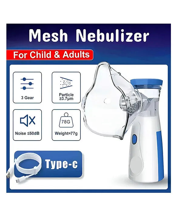 Portable Ultrasonic Mesh Nebulizer Machine | Cool Mist Inhaler for Adults & Kids