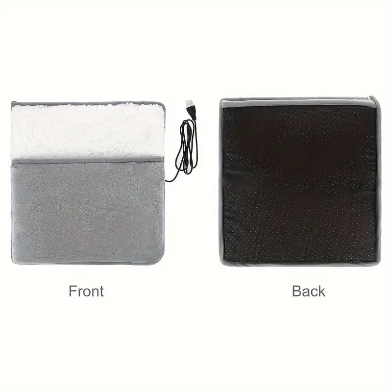 USB Heated Foot Warmer Pad – Soft Flannel Electric Heating Pad 11.8