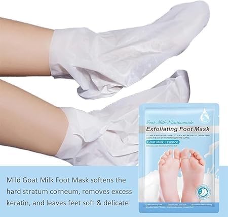 Moisturizing Foot Peel Mask for Cracked Dry Feet – Goat Milk (2 Pack)