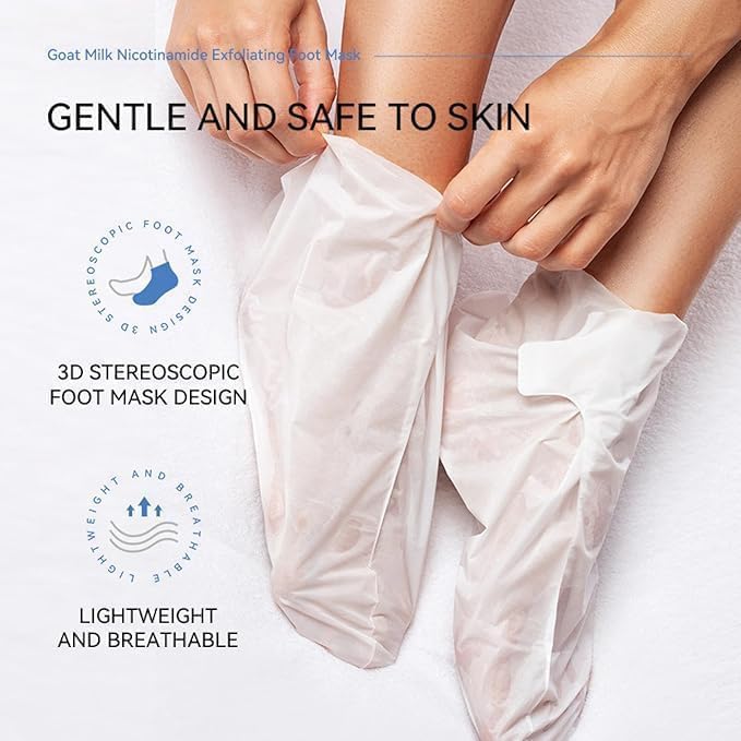 Moisturizing Foot Peel Mask for Cracked Dry Feet – Goat Milk (2 Pack)