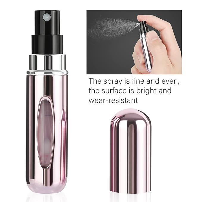 Refillable Mini Perfume Atomizer Bottle – 5ml Portable Travel Scent Spray Pump Case (3 Pack)
