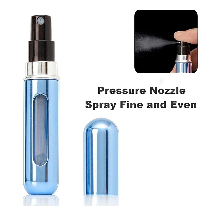 Refillable Mini Perfume Atomizer Bottle – 5ml Portable Travel Scent Spray Pump Case (3 Pack)