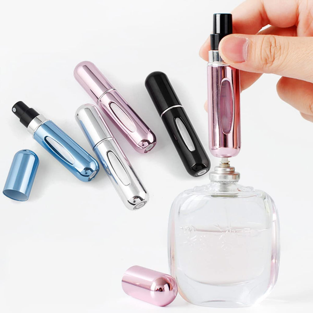 Refillable Mini Perfume Atomizer Bottle – 5ml Portable Travel Scent Spray Pump Case (3 Pack)