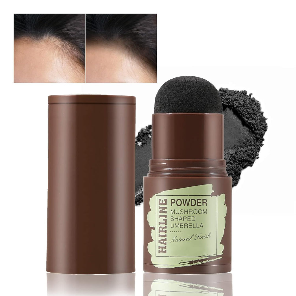 Black Hair Shadow Root Touch Up Powder | Waterproof Hairline Filler & Gray Hair Cover