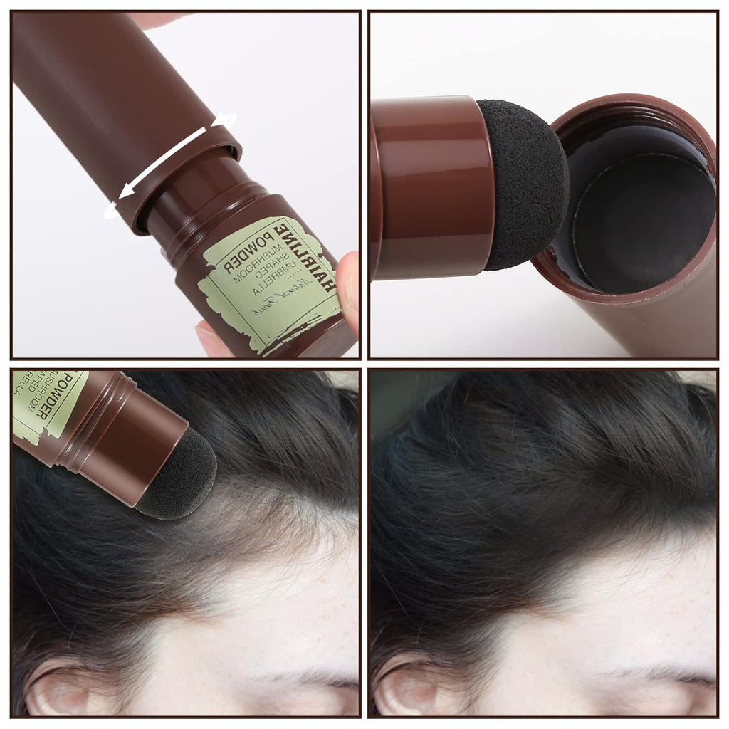 Black Hair Shadow Root Touch Up Powder | Waterproof Hairline Filler & Gray Hair Cover