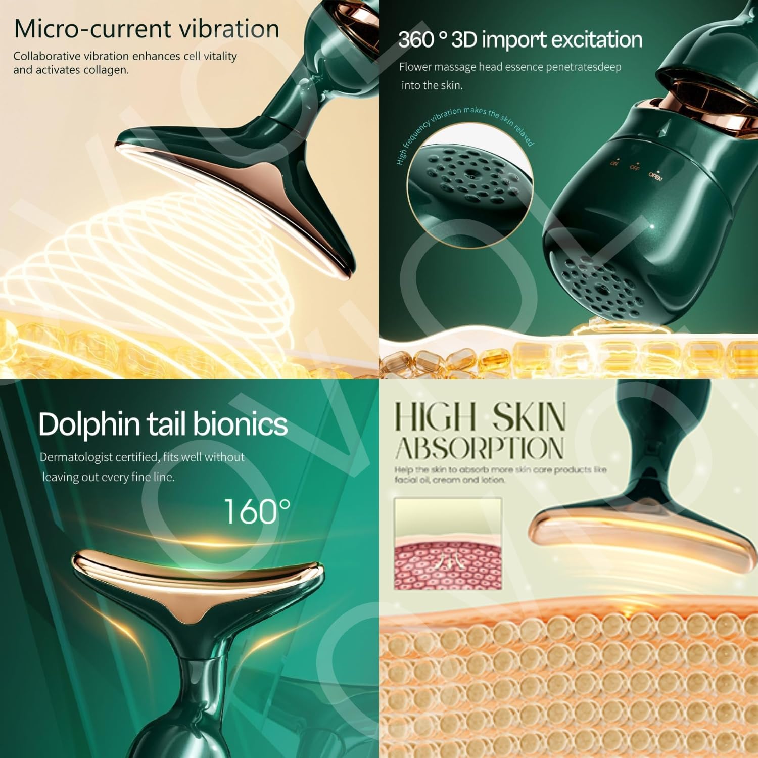 3-in-1 Facial Massager for Face & Neck | Anti-Wrinkle Skin Tightening Device for Women