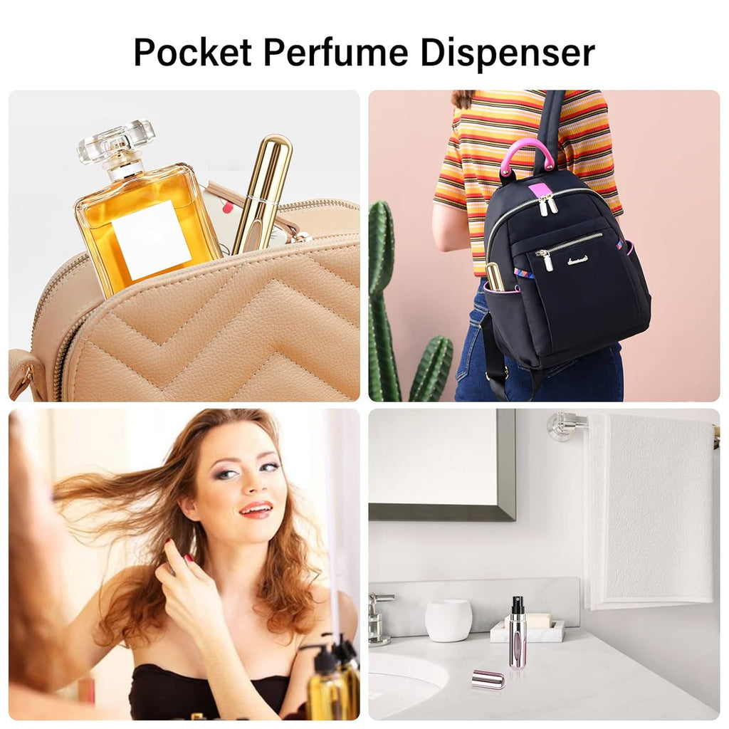 Refillable Mini Perfume Atomizer Bottle – 5ml Portable Travel Scent Spray Pump Case (3 Pack)