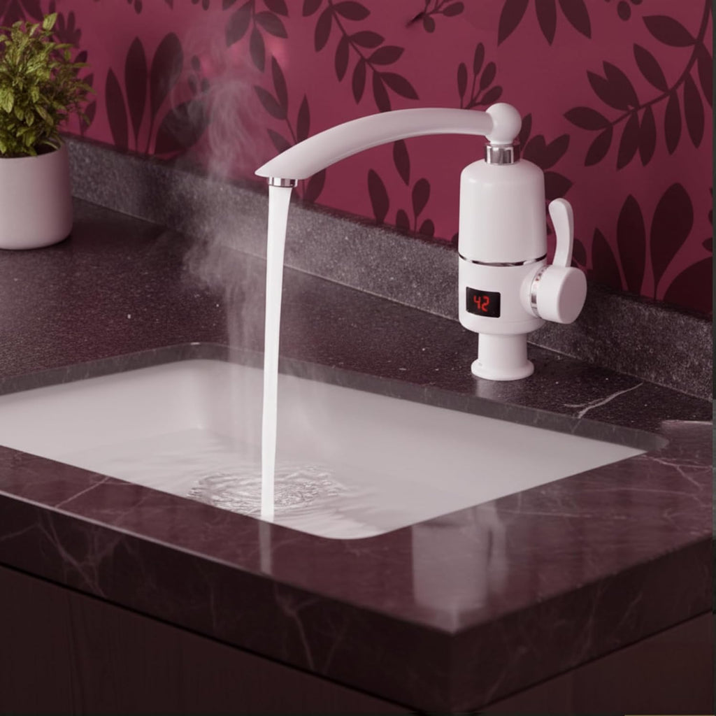 Electric Instant Hot Water Tap with Digital Temperature Display – Instant Heating, 1 Year Warranty (Surface Mount)