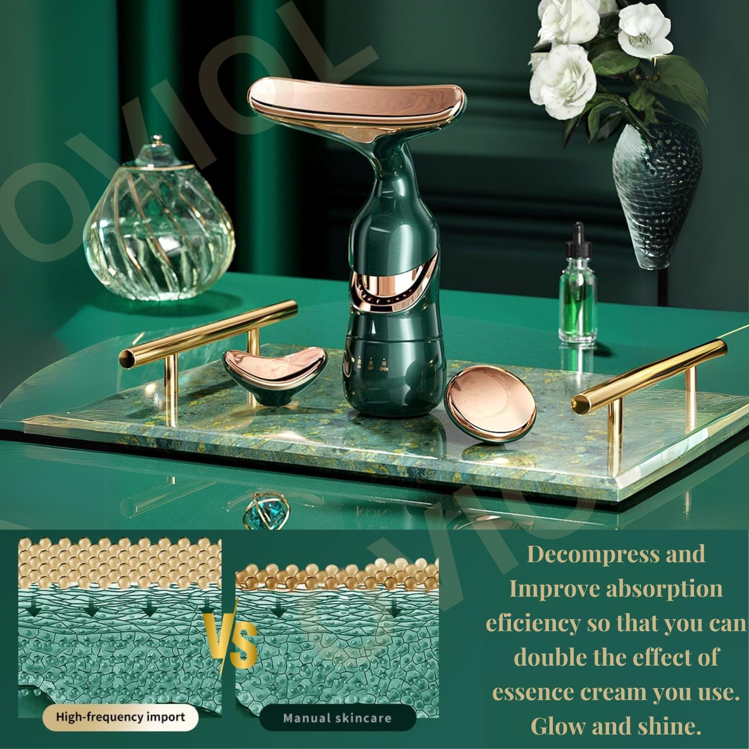 3-in-1 Facial Massager for Face & Neck | Anti-Wrinkle Skin Tightening Device for Women