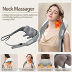 Electric Neck & Shoulder Massager with Heat | Wireless 3D Deep Tissue Kneading Massage Pillow