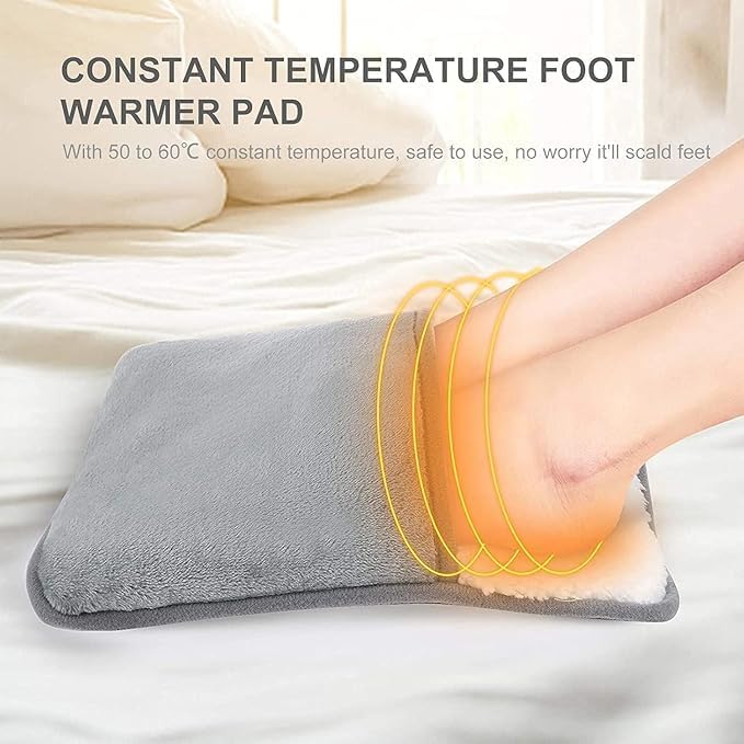 USB Heated Foot Warmer Pad – Soft Flannel Electric Heating Pad 11.8