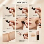2 in 1 Anti-Wrinkle Foundation Stick with Brush, Luxury Hydrating Makeup Stick