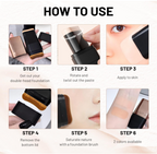 2 in 1 Anti-Wrinkle Foundation Stick with Brush, Luxury Hydrating Makeup Stick