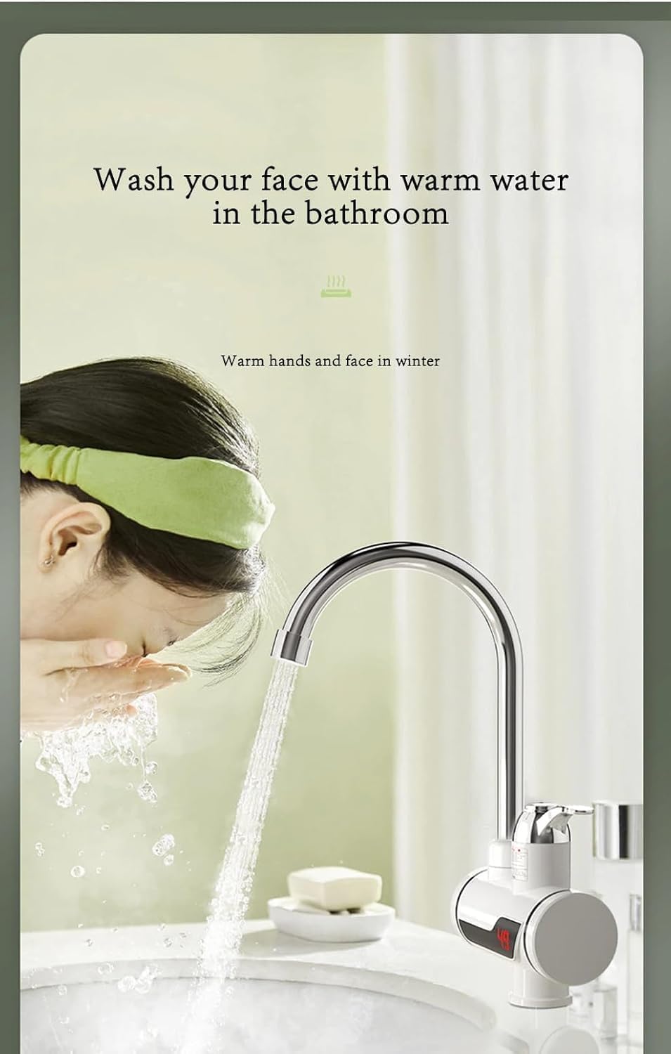 Instant Electric Water Heater Faucet Tap 3000W – Fast Heating, Energy Efficient, Portable Electric Hot Water Tap.