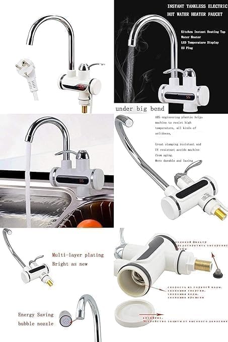Instant Electric Water Heater Faucet Tap 3000W – Fast Heating, Energy Efficient, Portable Electric Hot Water Tap.