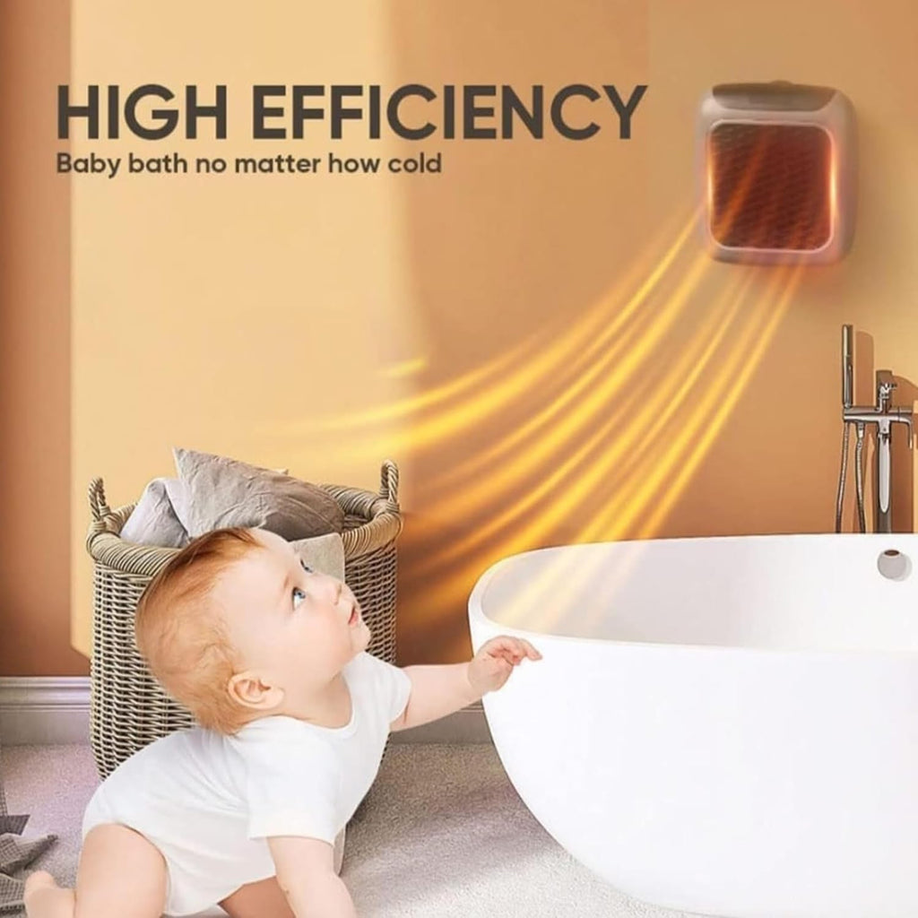 Handy Heater 800W – Portable Plug-In Wall Heater with Adjustable Thermostat & Timer | Energy-Efficient Mini Ceramic Room Heater for Home & Office
